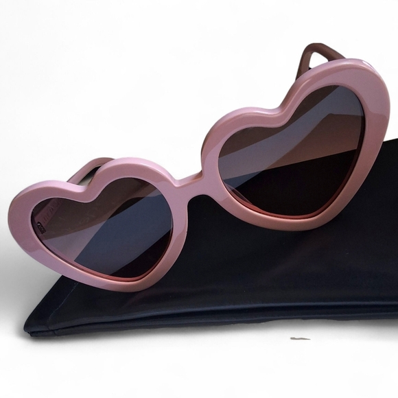 Lele Sadoughi Heart Sunglasses Pink Blush Oversized Gradient Lenses NWOT - Picture 14 of 16